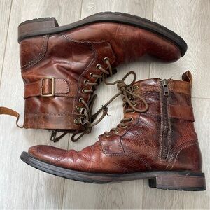 Aston Grey Boots leather rockcastle 2 zip up ankle mens Brown (size 8.5) utility